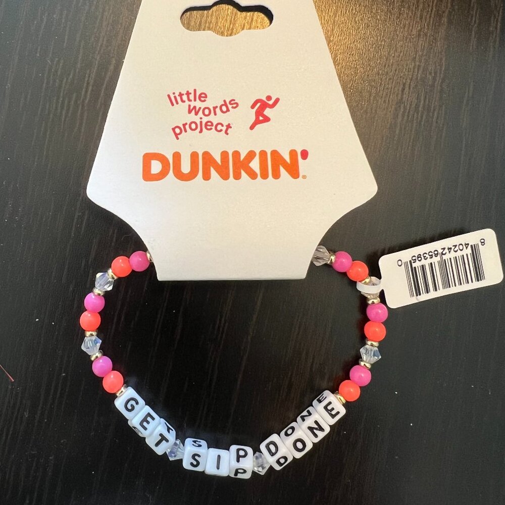 NWT - Little Words Project x Dunkin' Bracelet - Get Sip Done